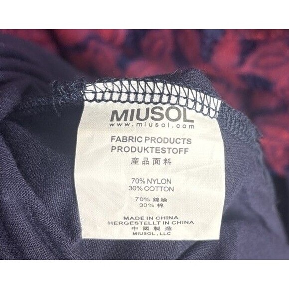 Miusol Red Floral Navy Underlay Lace Fit and Flare Dress Size XL Surplice Front - Picture 7 of 8